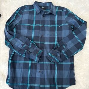 Oakley Navy and Teal Checkered Shirt